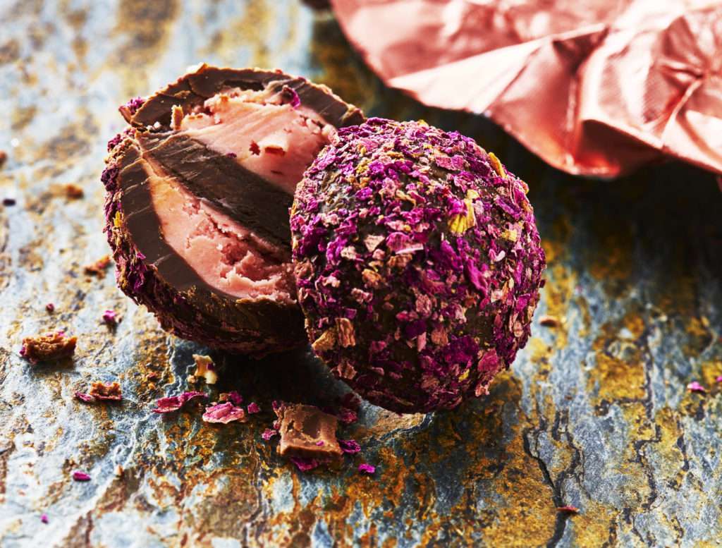 Rose flavoured chocolate by london food photographer, Michael Michaels